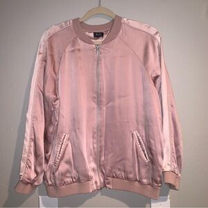 Silky Pink Bomber Jacket